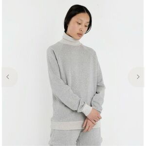 Baserange Organic Cotton Doha Sweatshirt Heather Grey Medium Made in Portugal